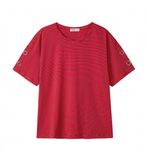Arissa Plus Size Casual Short Sleeves Knit Tee - ARS-9546-C1